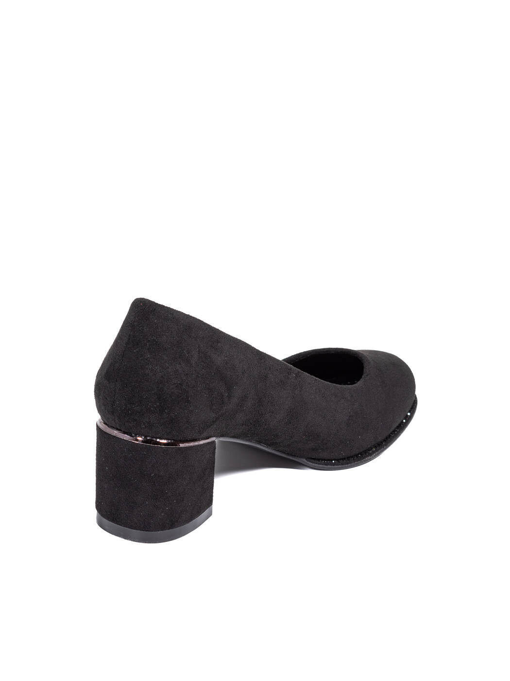 Туфли женские черные экозамша каблук устойчивый демисезон AM вид 1
