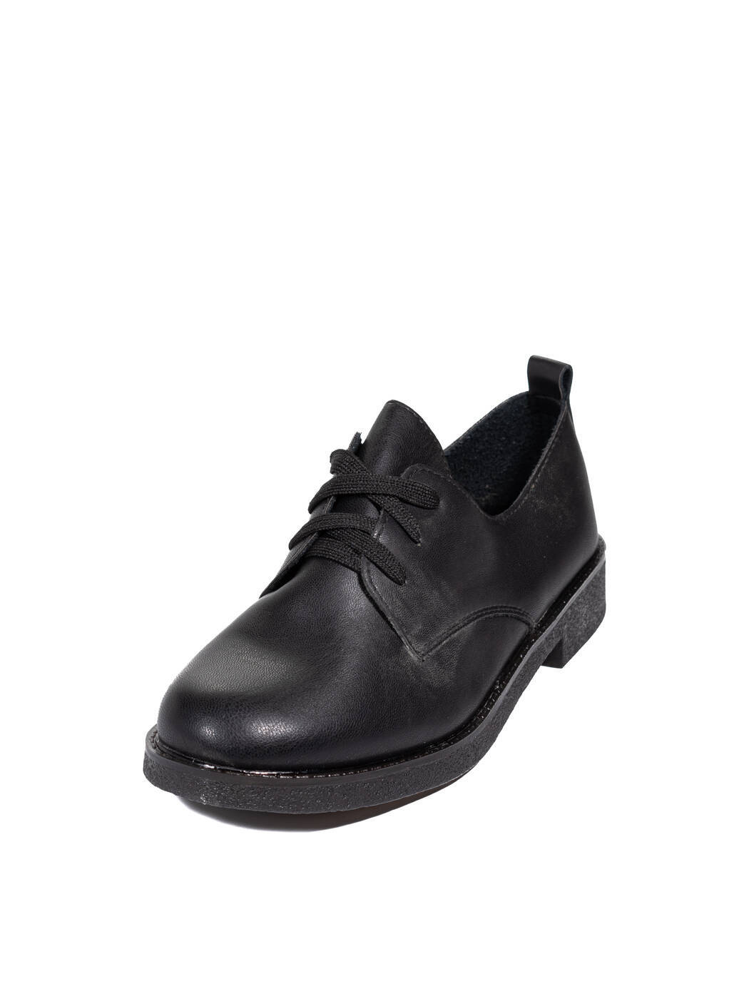 Туфли Oxfords женские черные экокожа каблук устойчивый демисезон вид 2