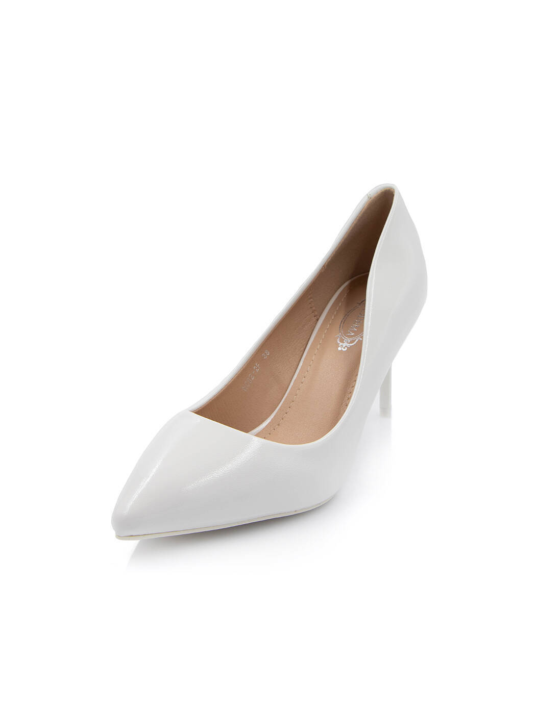 Туфлі жіночі білі штучний лак каблук шпилька демісезон від виробника FM вид 2