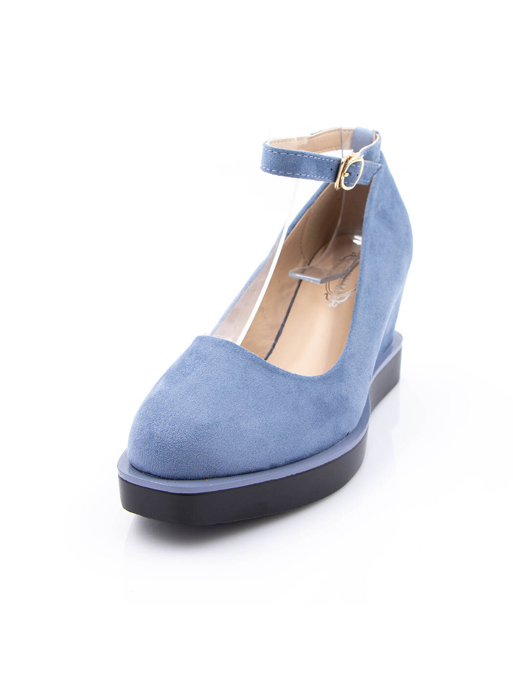 Туфли женские голубые экозамша каблук устойчивый демисезон от производителя 5M вид 0
