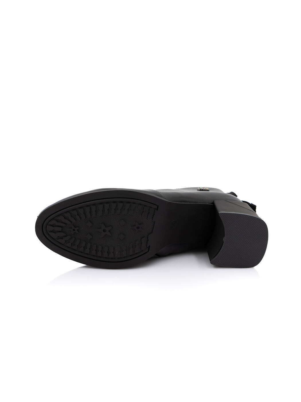 Ботинки женские черные экокожа каблук устойчивый демисезон от производителя AM вид 2