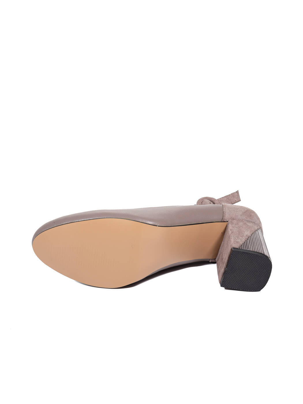 Туфли женские серые экокожа каблук устойчивый демисезон FM вид 2
