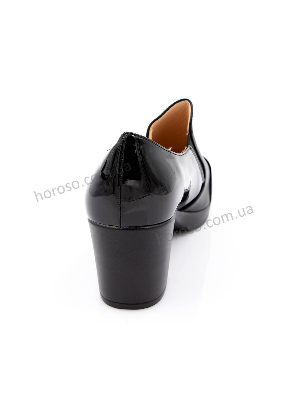 Туфли женские черные экокожа каблук устойчивый демисезон 170-5_M вид 1