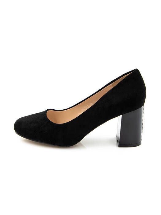 Туфлі жіночі чорні екозамша каблук стійкий демісезон від виробника 1M