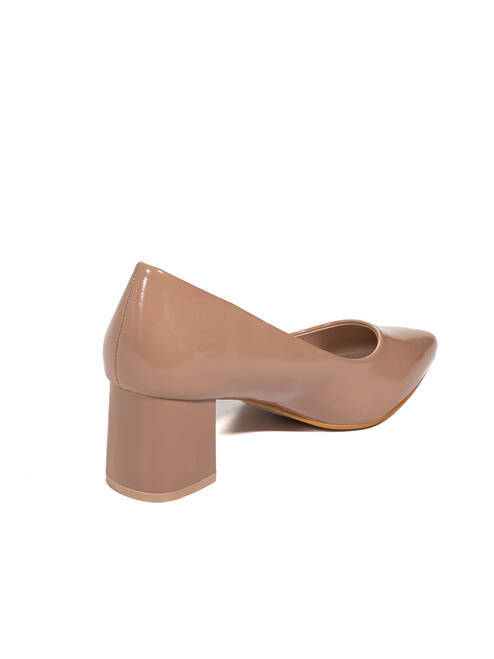 Туфли женские коричневые искусственный лак каблук устойчивый демисезон от производителя 4M вид 1