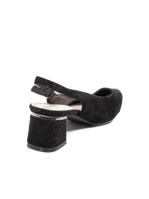 Туфли женские черные экозамша каблук устойчивый лето от производителя AM вид 1