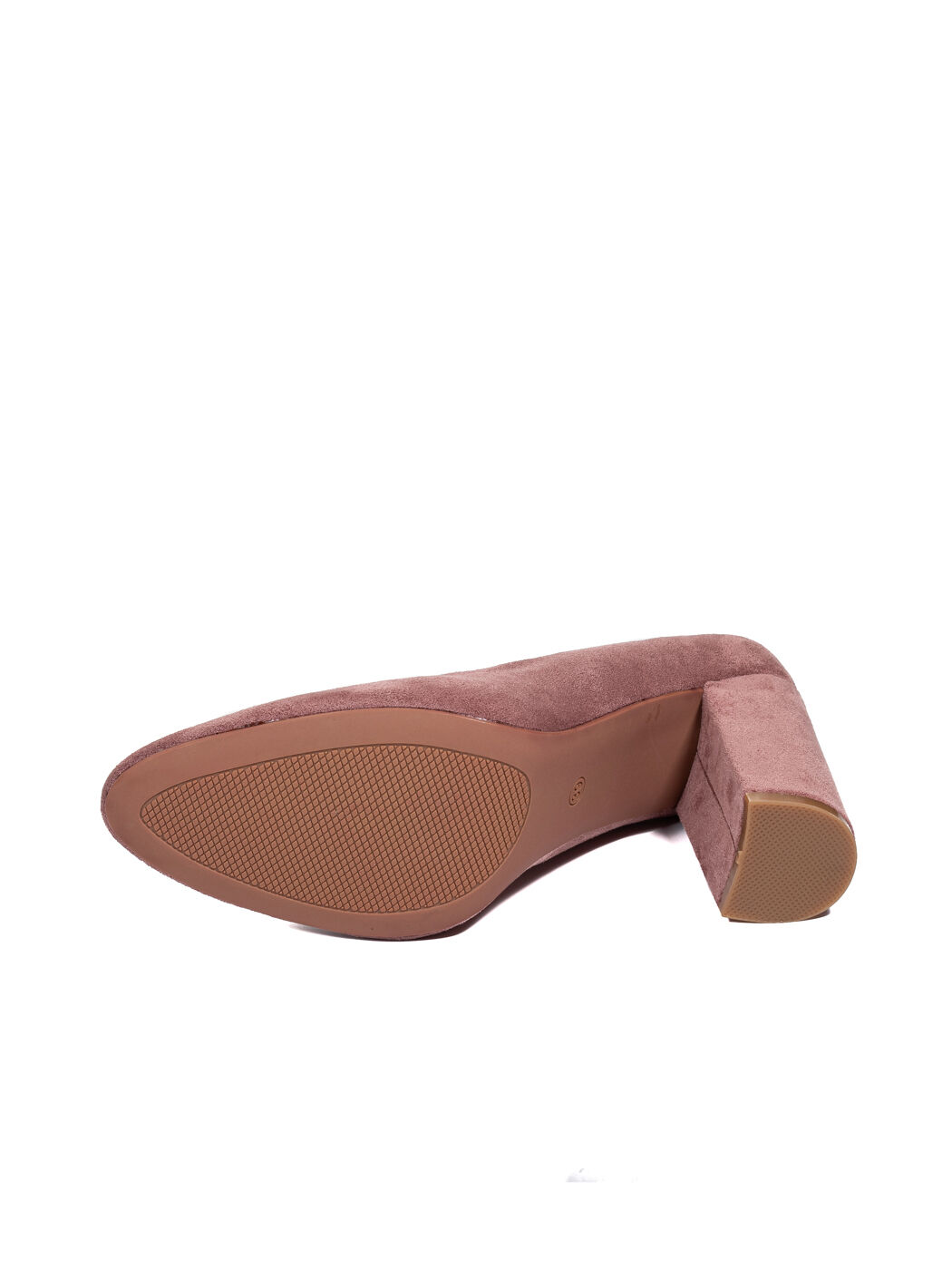 Туфли женские розовые экозамша каблук устойчивый демисезон DM вид 2