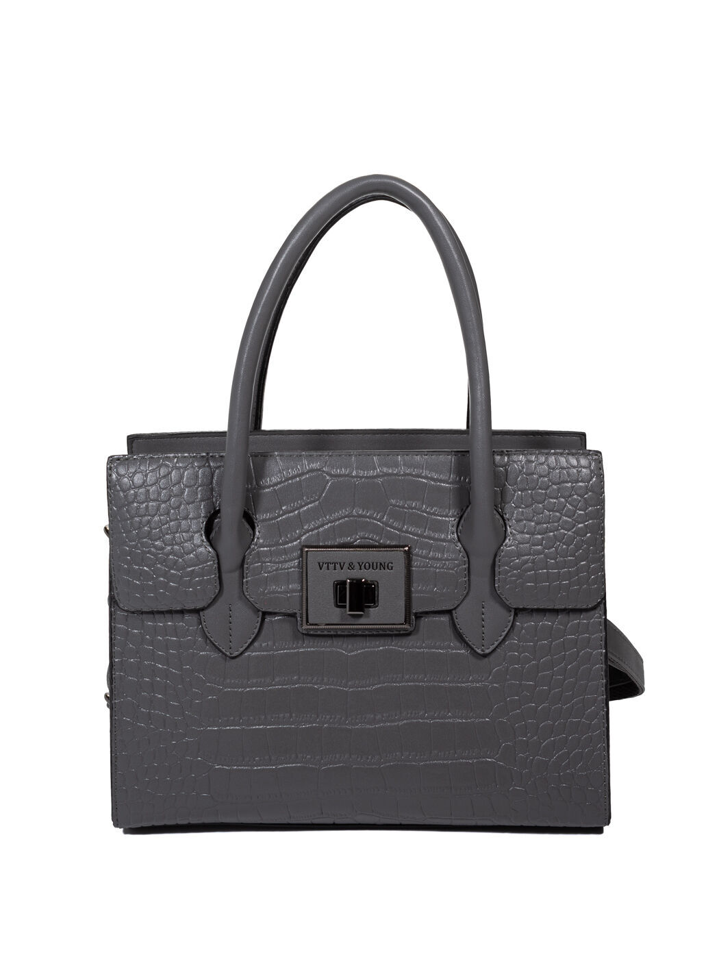 Сумка женская серая экокожа 2708-grey_M