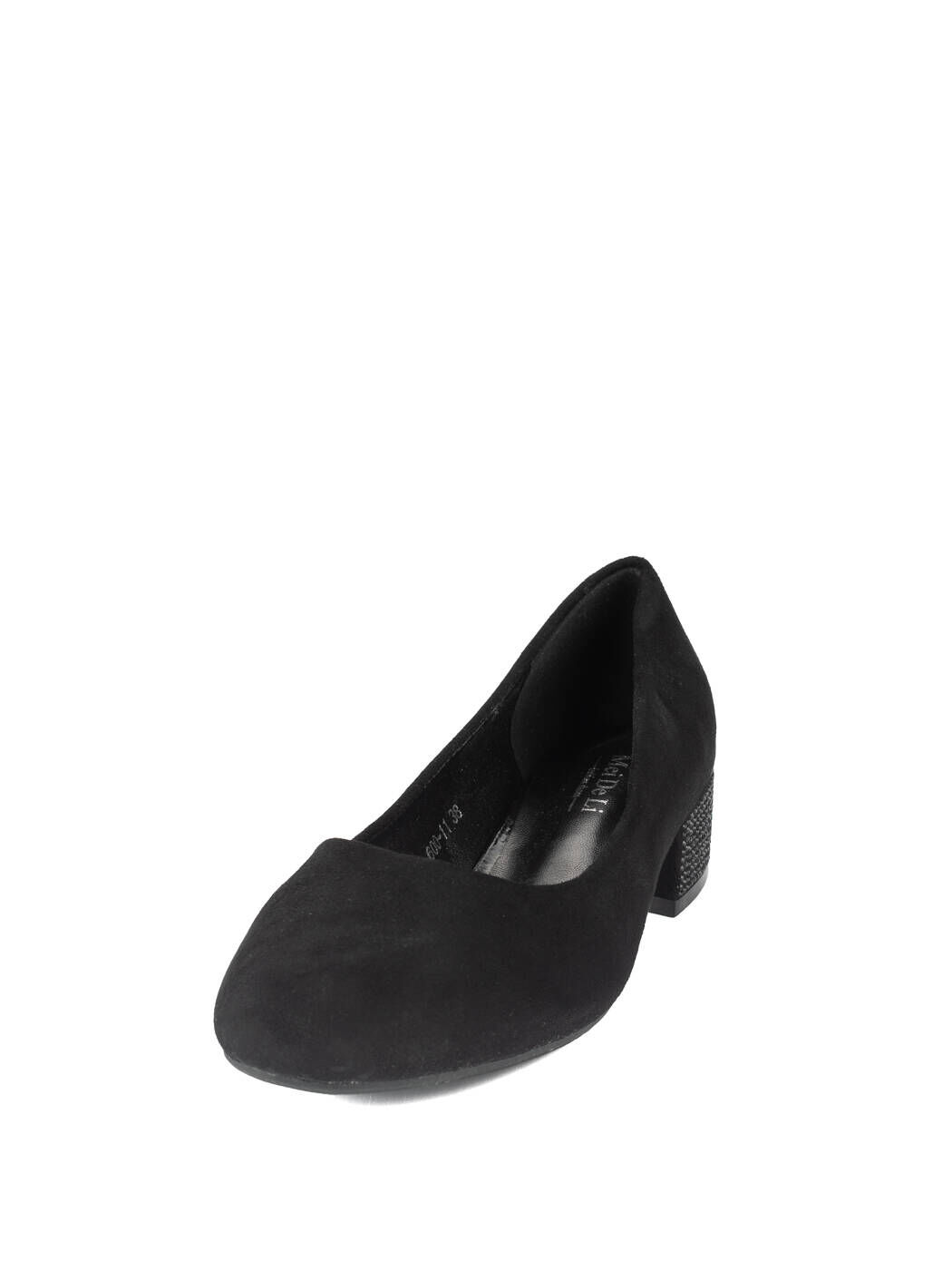 Туфли женские чёрные экозамша каблук устойчивый демисезон 11M вид 0