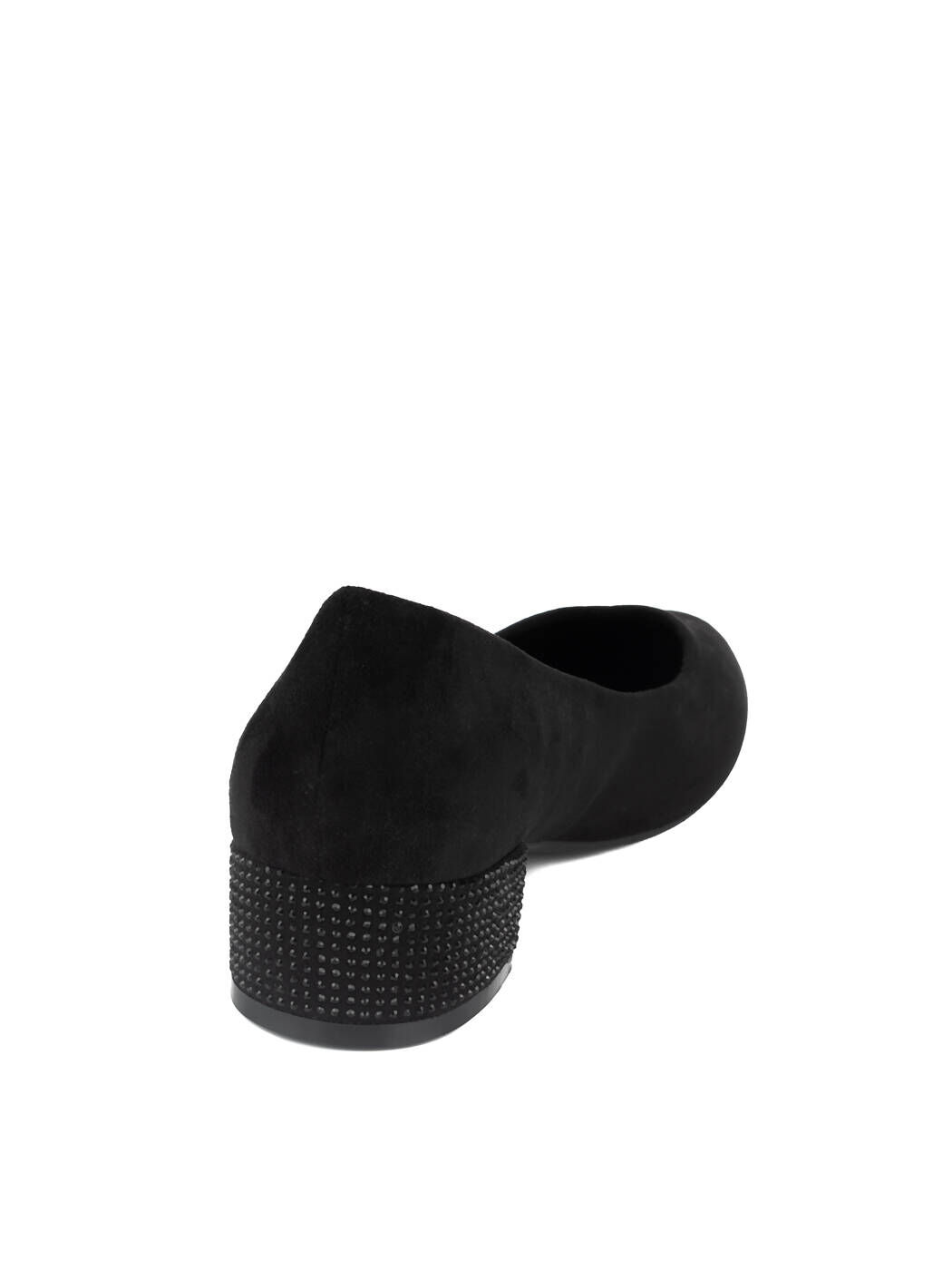 Туфли женские чёрные экозамша каблук устойчивый демисезон 11M вид 1
