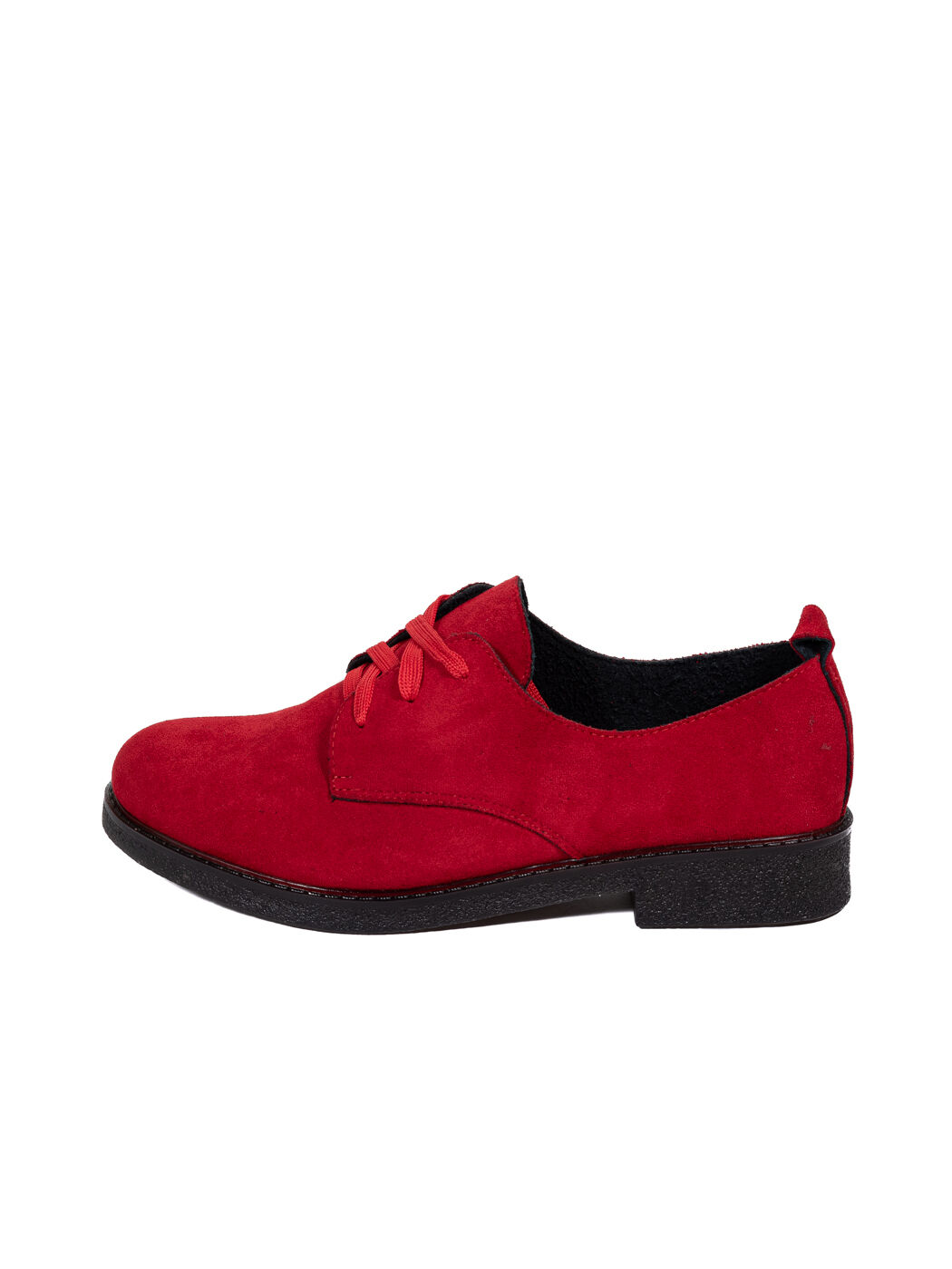 Туфли Oxfords женские красные экозамша каблук устойчивый демисезон 10M