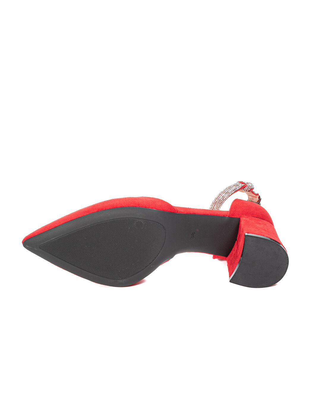 Туфли лодочки женские красные экозамша каблук устойчивый лето 1-red-M вид 1
