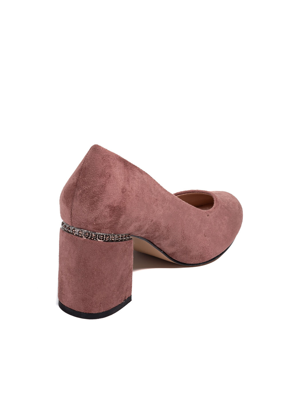 Туфли женские розовые экозамша каблук устойчивый демисезон DM вид 2