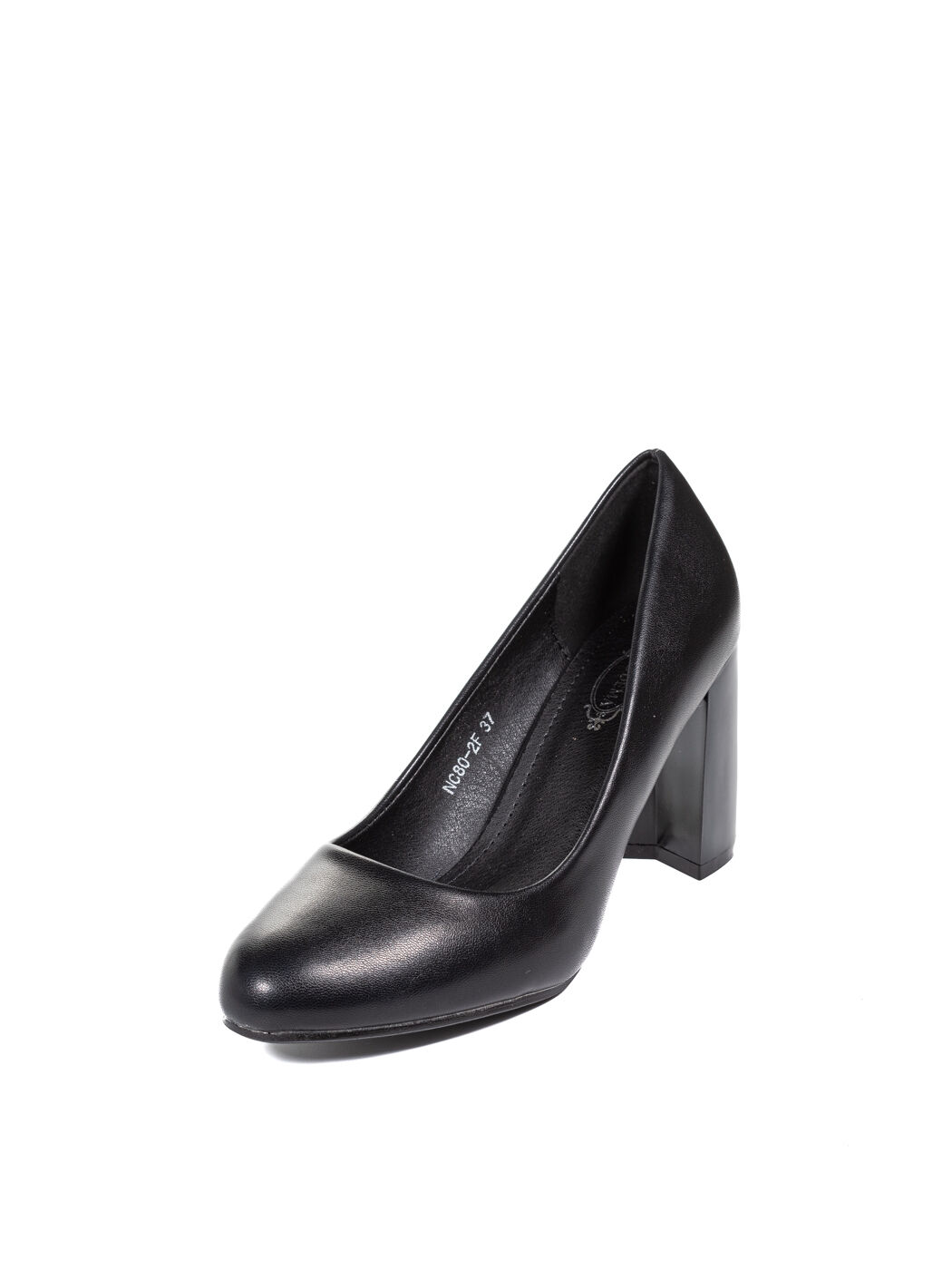 Туфли женские черные экокожа каблук устойчивый демисезон FM вид 0