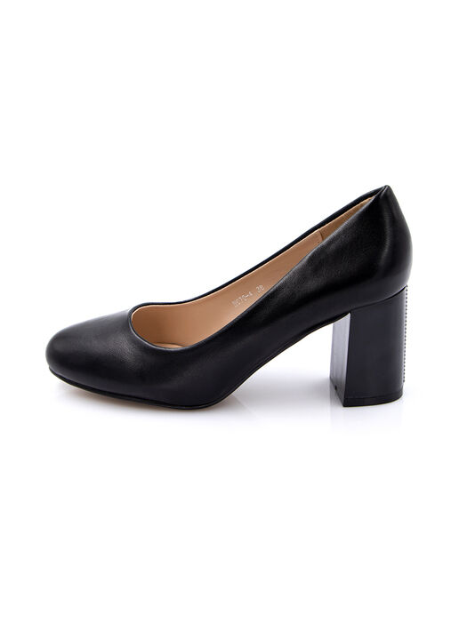 Туфлі жіночі чорні екошкіра каблук стійкий демісезон від виробника 4M