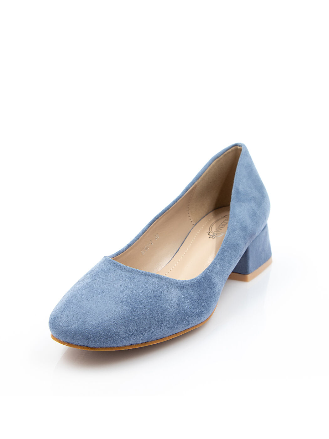 Туфли женские голубые экозамша каблук устойчивый демисезон от производителя 3M вид 2