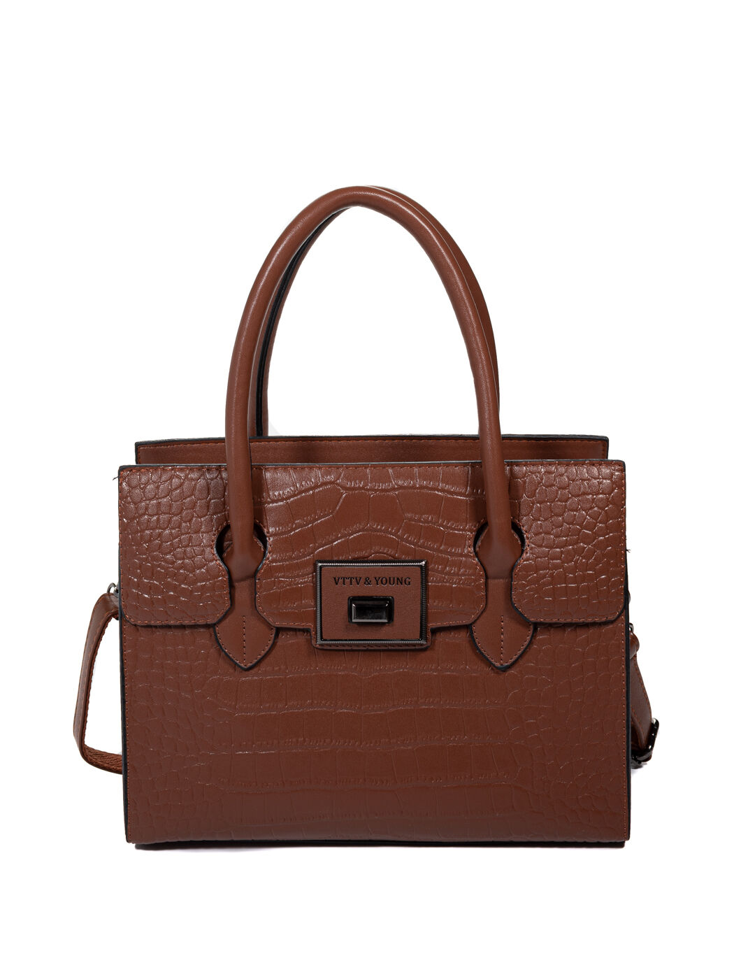 Сумка женская коричневая экокожа 2708-brown_M