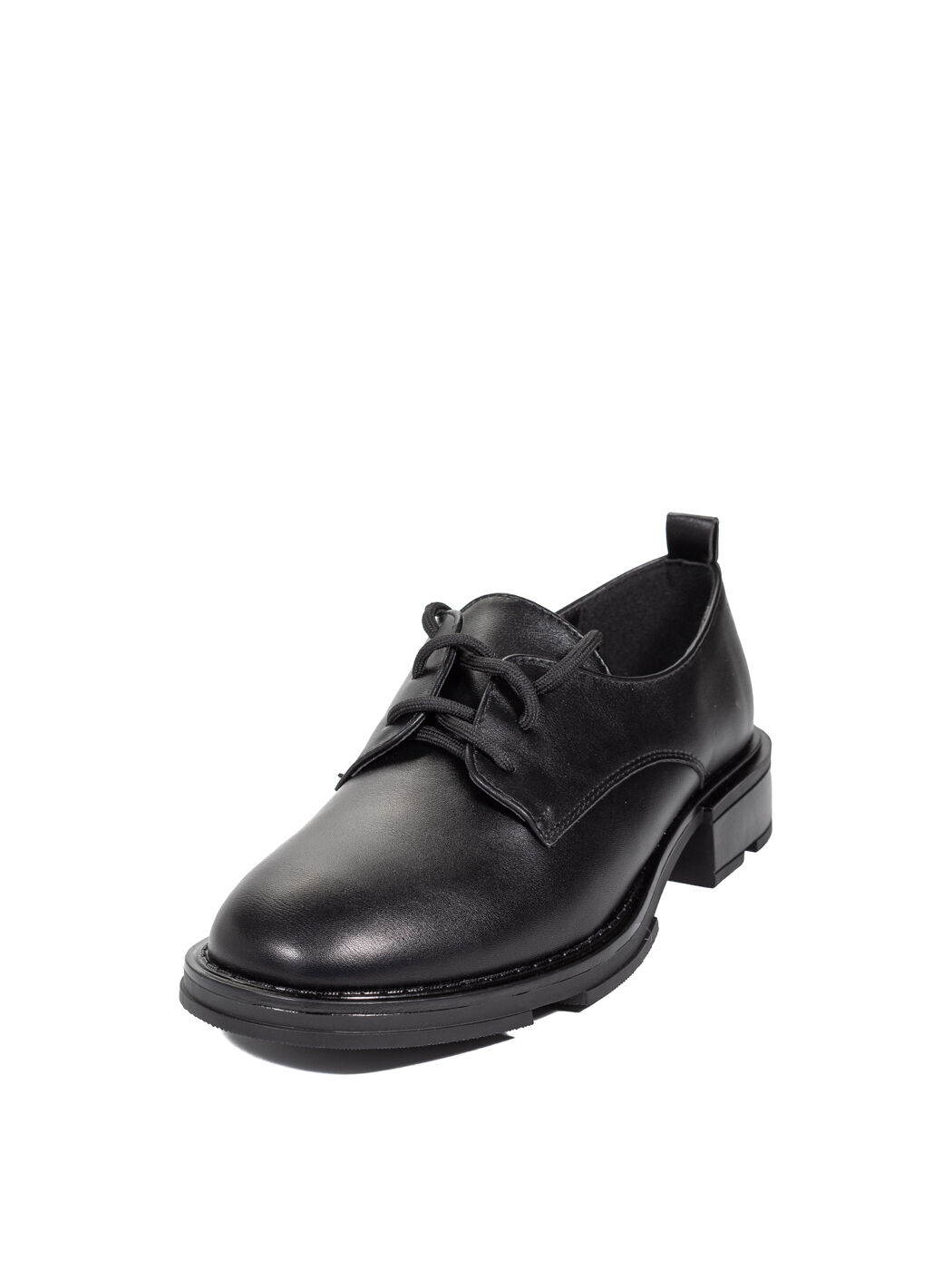 Туфли Oxfords женские черные экокожа каблук устойчивый демисезон 5M вид 0