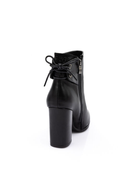 Ботинки женские черные экокожа каблук устойчивый демисезон от производителя AM вид 1