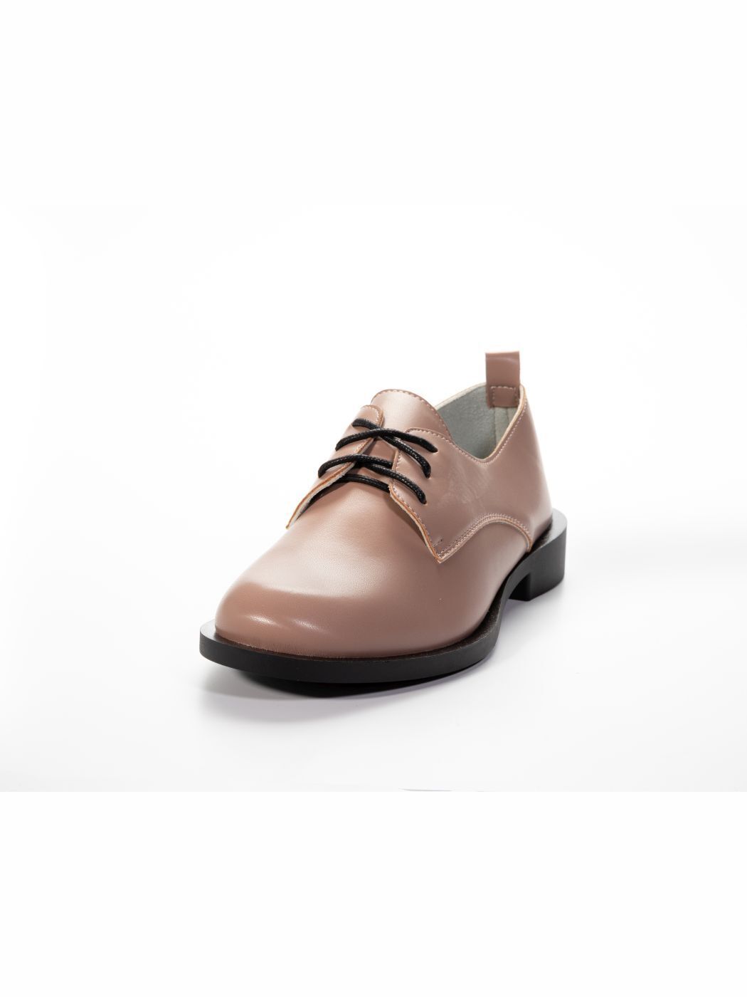 Туфли Oxfords женские пудровые экокожа каблук устойчивый демисезон 13M вид 1