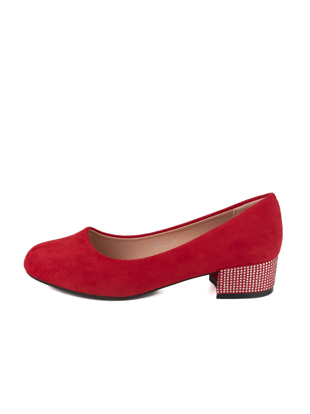 Туфли женские  красные экозамша каблук устойчивый демисезон 17M