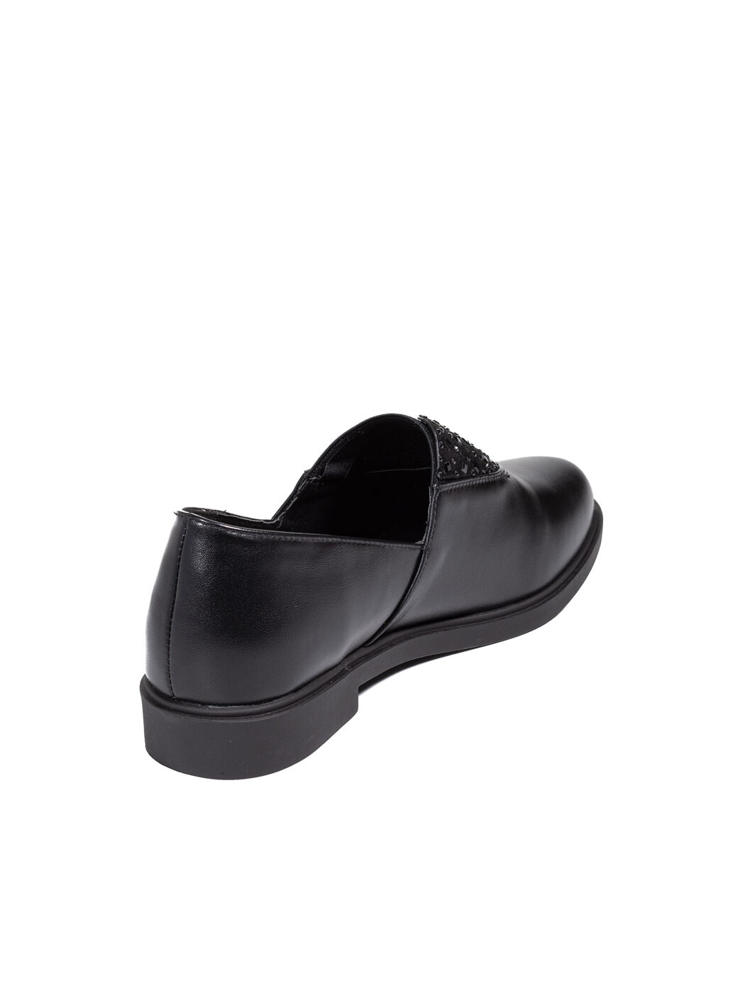 Туфли женские черные экокожа каблук устойчивый демисезон вид 1