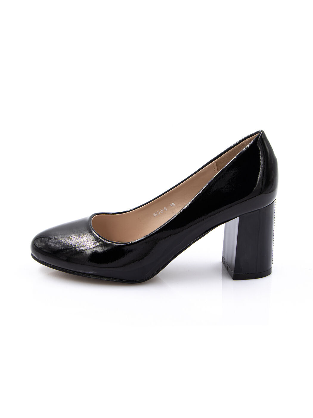 Туфли женские черные искусственный лак каблук устойчивый демисезон от производителя 6M