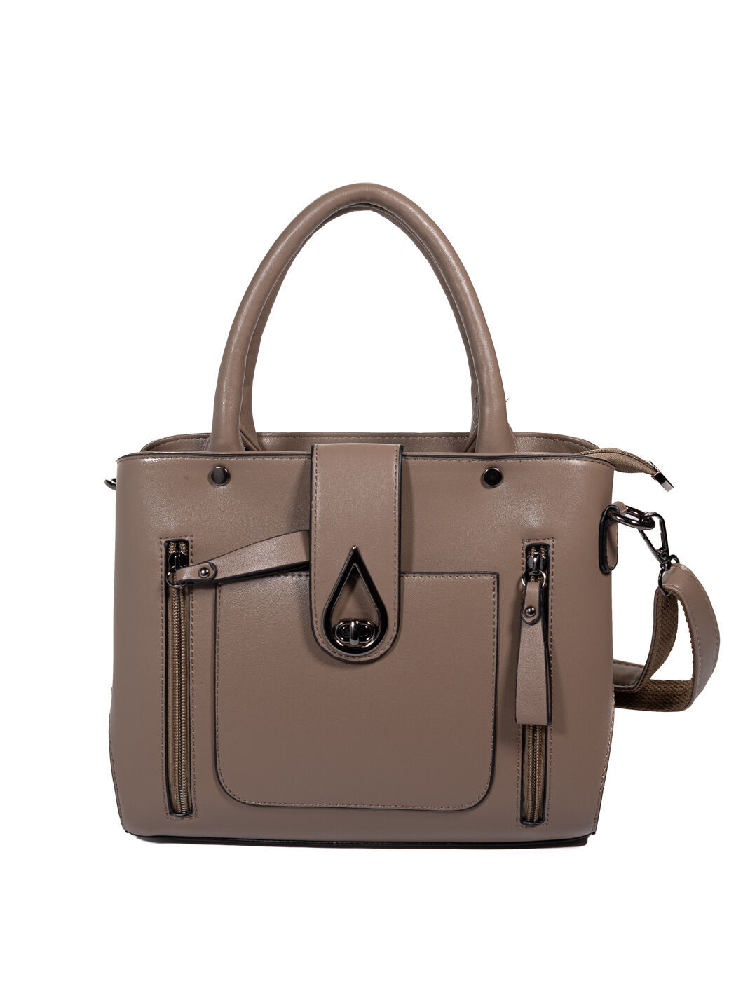 Сумка женская коричневая экокожа 2704-khaki_M