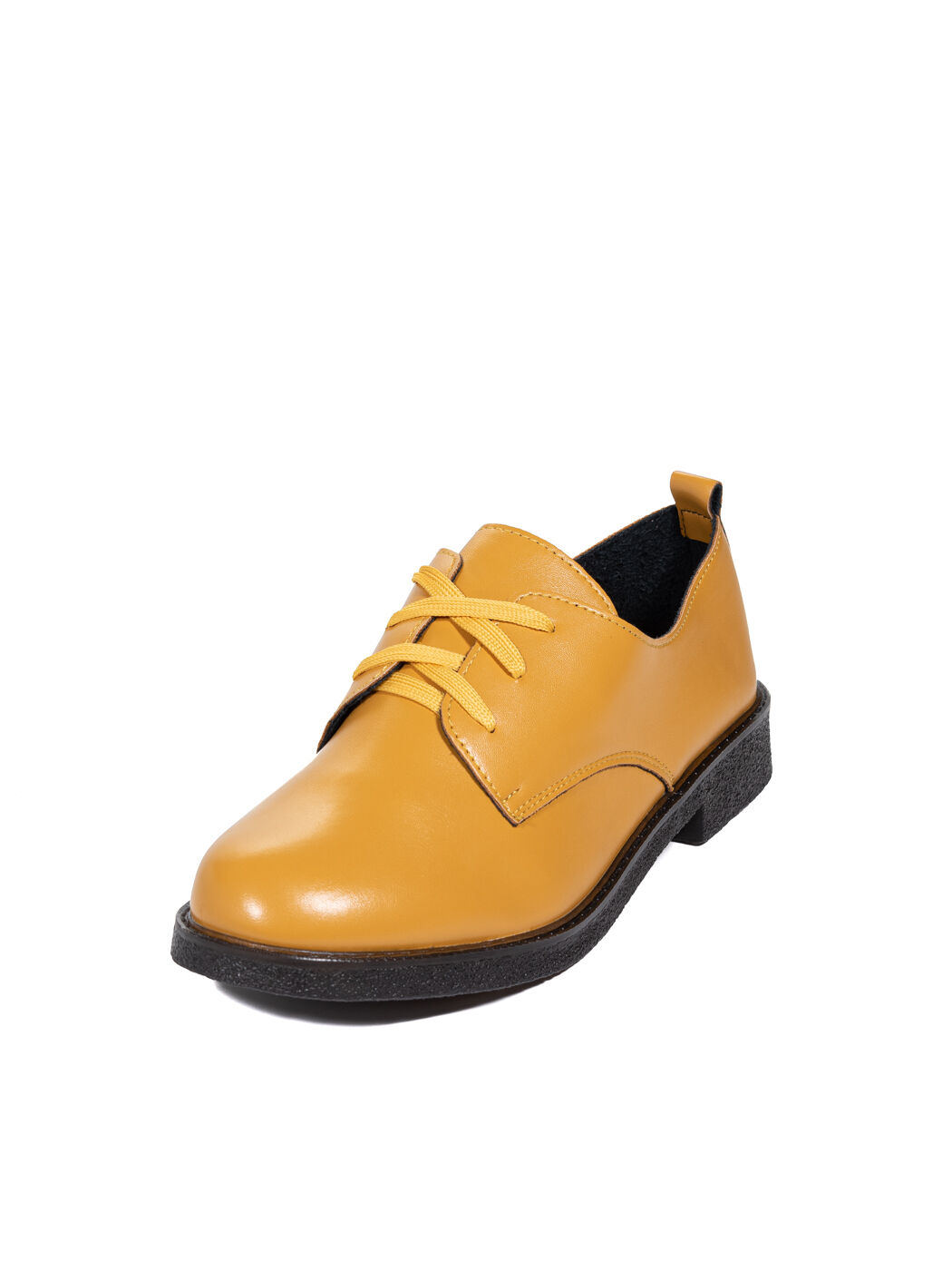 Туфли Oxfords женские жёлтые экокожа каблук устойчивый демисезон 3M вид 2