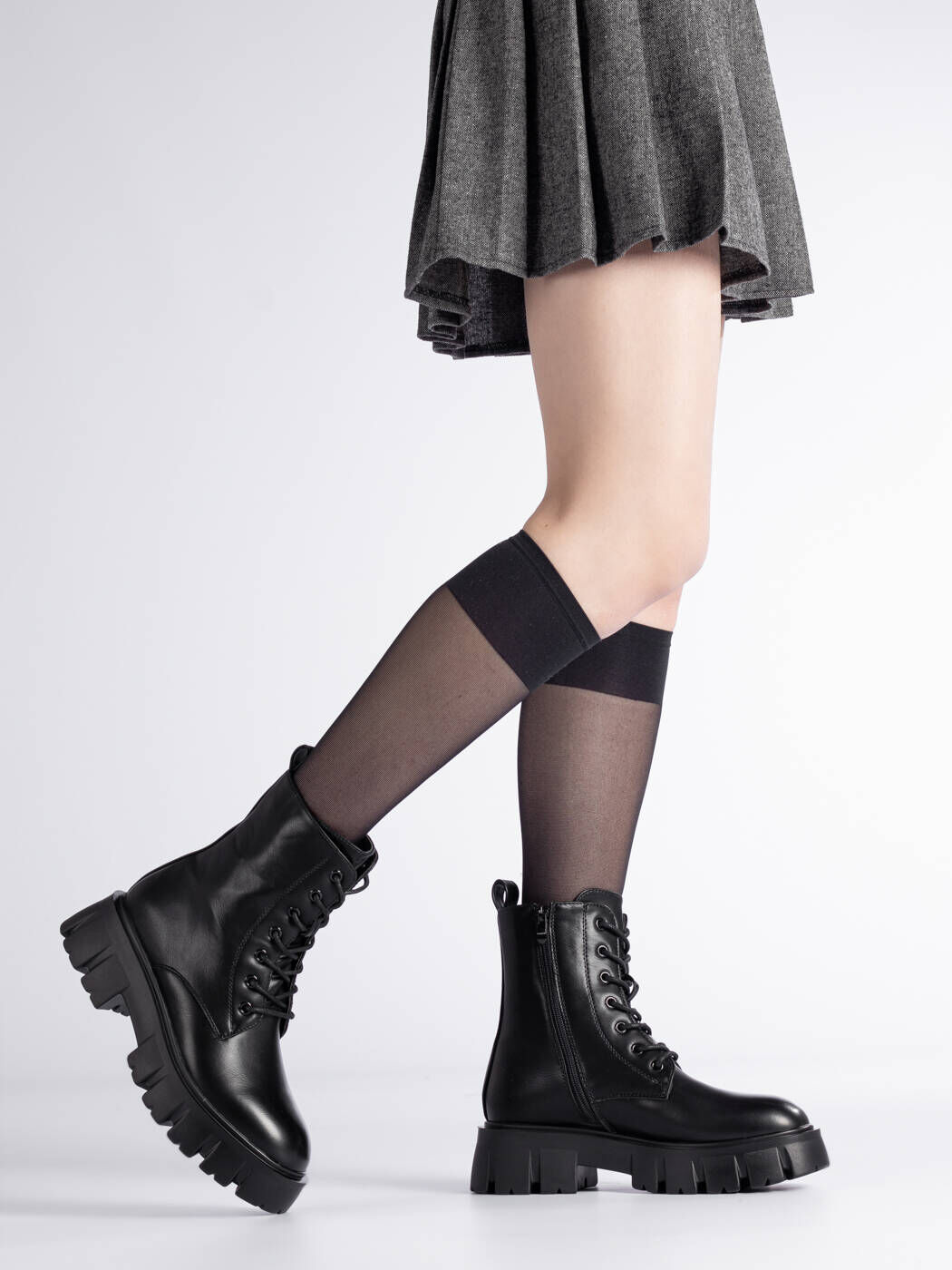 Ботинки женские черные экокожа платформа от производителя