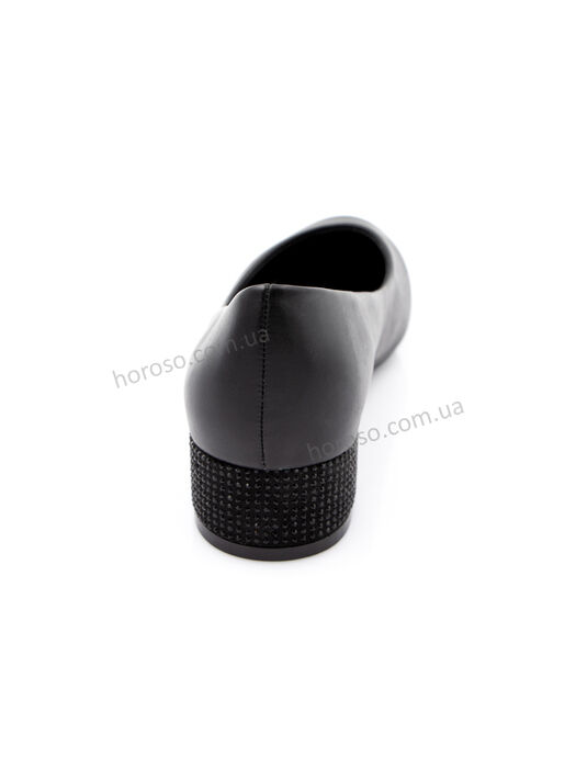 Туфли женские чёрные экокожа каблук устойчивый демисезон 18M вид 1
