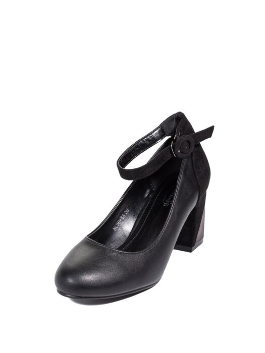Туфли женские черные экокожа каблук устойчивый демисезон AM вид 2