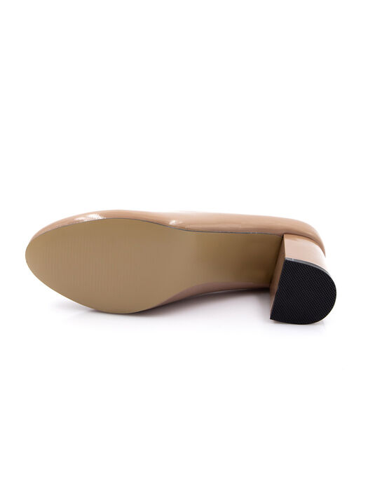 Туфли женские бежевые искусственный лак каблук устойчивый демисезон от производителя 7M вид 2