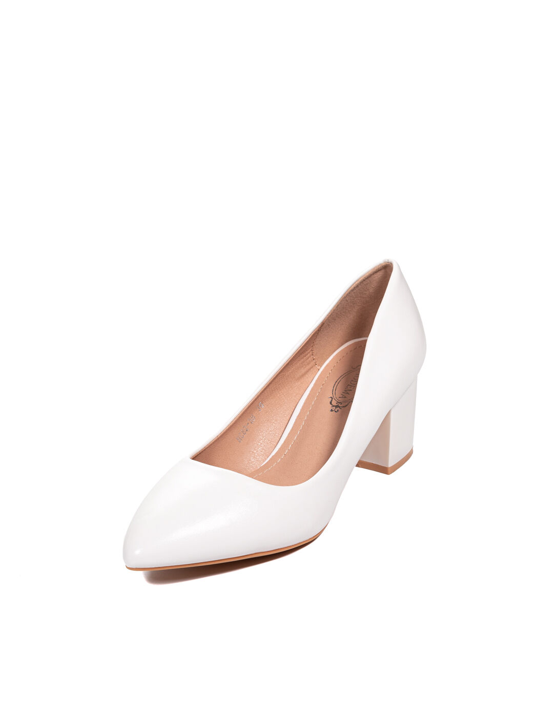 Туфли женские белые экокожа каблук устойчивый демисезон от производителя HM вид 0