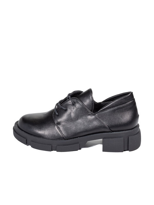 Туфли Oxfords женские черные экокожа каблук демисезон AM