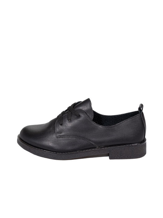 Туфли Oxfords женские чёрные экокожа каблук устойчивый демисезон 1M