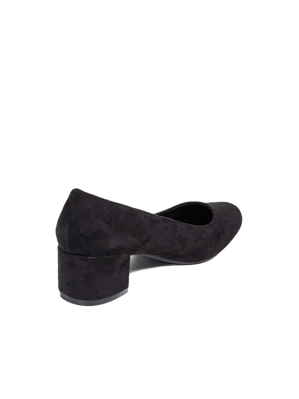 Туфли женские чёрные экозамша каблук устойчивый демисезон 1M вид 1