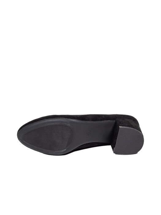 Туфли женские чёрные экозамша каблук устойчивый демисезон 1M вид 2