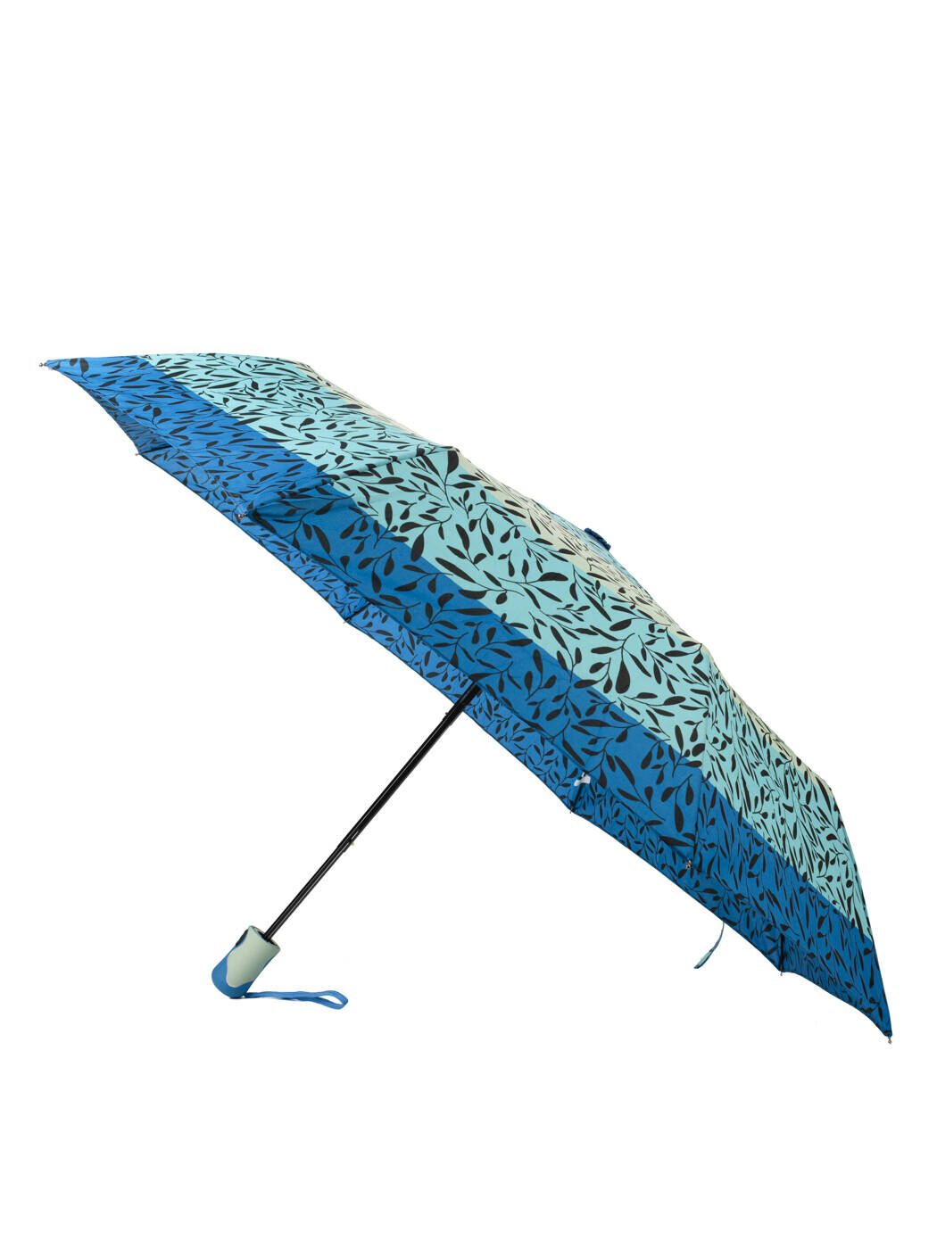 Зонт женский голубой лист полуавтомат